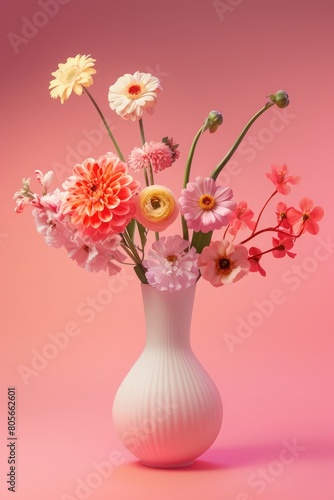 Happy Women's Day 8 March greeting card with 8 shape flower vase illustration, International Women's day celebration poster creative design