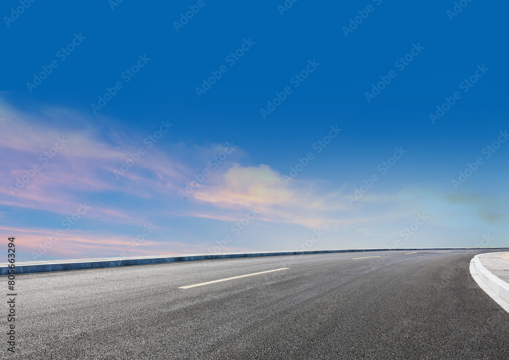 Graphic design background featuring a car on an asphalt road highway