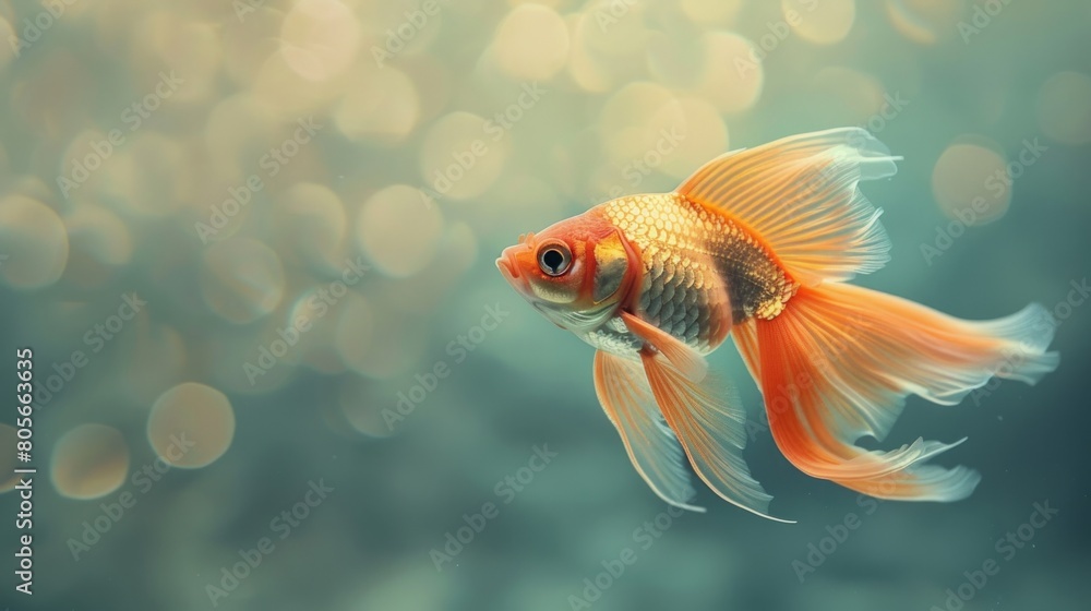 Elegant goldfish in a serene underwater world, conveying grace and tranquility, AI Generative. Elegant goldfish in a serene underwater world, conveying grace and tranquility, AI Generative.