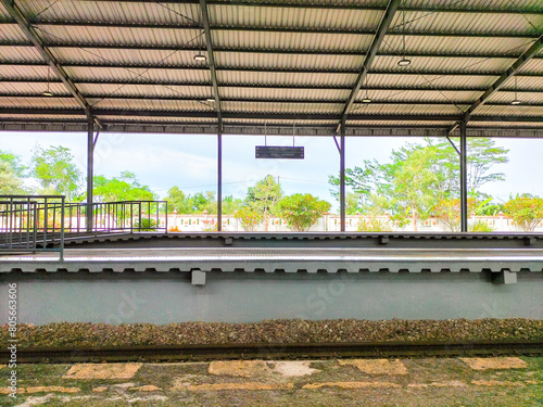 Weleri train station. View inside the station. Indonesia. photo