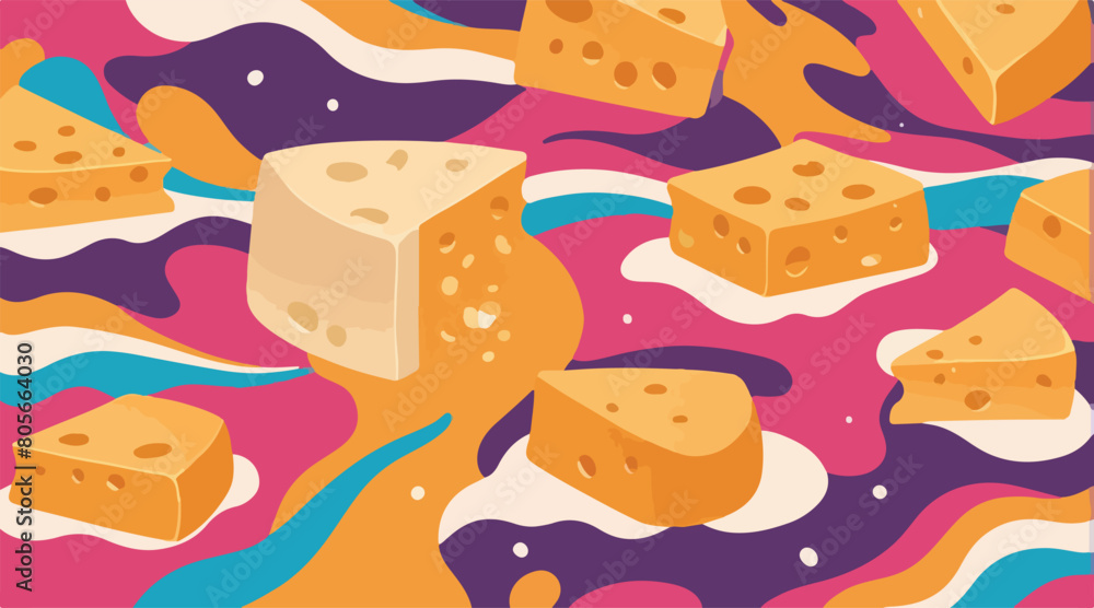 Delicious Backgrounds - Inviting Vector Illustration of Irresistible Melting Cheese. EPS 10.