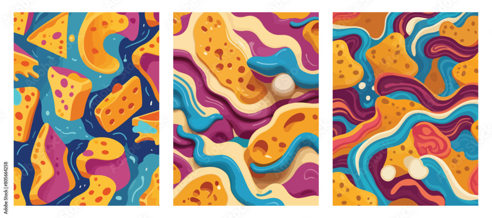 Obraz premium Delicious Backgrounds - Inviting Vector Illustration of Irresistible Melting Cheese. EPS 10.