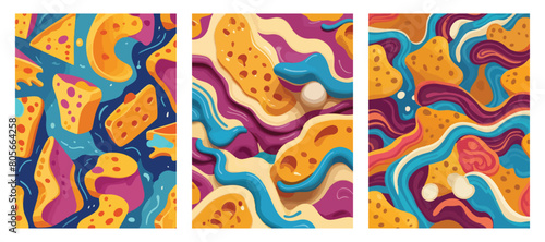 Delicious Backgrounds - Inviting Vector Illustration of Irresistible Melting Cheese. EPS 10.