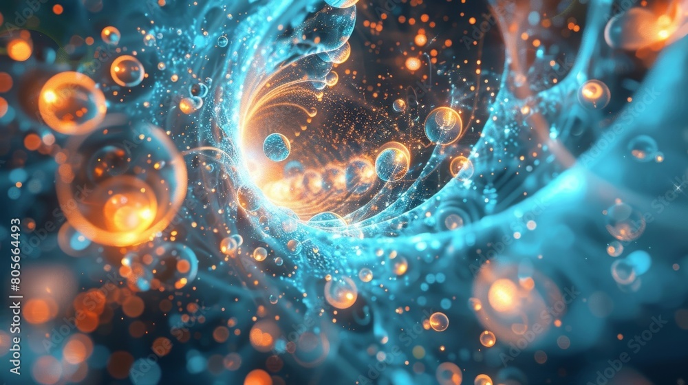 A digital illustration of the cosmic neutrino background with a blend of science and art creating a mesmerizing image. A digital illustration of the cosmic neutrino background with a blend of science and art creating a mesmerizing image.
