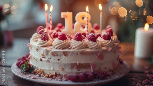 Celebrating the 18th Birthday with a Raspberry Cream Cake