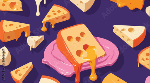 Inviting Vector Illustration of Irresistible Melting Cheese. EPS 10.