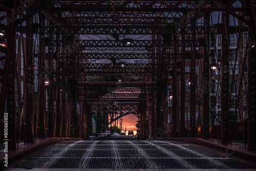 Cleveland's bridges at sunset photo