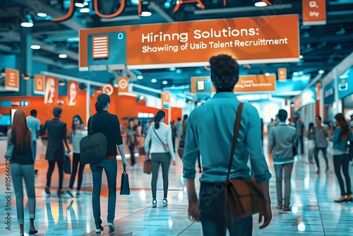 Hiring Solutions Dynamic Visuals Showcasing the Benefits of Job Fair Icons for Talent Recruitment