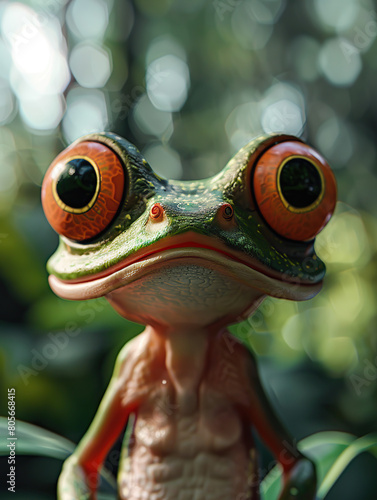 frog  3D illustration  digital art  amphibian  green  tropical  wildlife  nature  pond  swamp  aquatic  webbed feet  croak  hopping  leap  froggy  croaking  ribbit  toad  wart  slimy  moist  colorful 