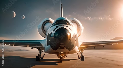 Space Shuttle touches down for landing. Spacehsip concept photo