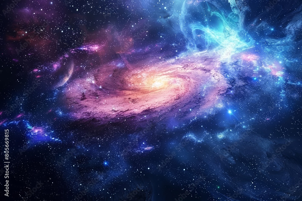 Gazing at a galaxy from space, the futuristic space banner presents a Universe filled with stars nebula and galaxy, Sharpen banner template with copy space on center Gazing at a galaxy from space, the futuristic space banner presents a Universe filled with stars nebula and galaxy, Sharpen banner template with copy space on center