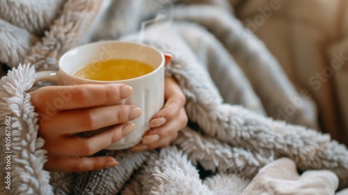 Wallpaper Mural Wrapped in a cozy robe and sipping on a warm cup of herbal tea after a sauna session feeling a sense of calm and contentment amidst the wintery weather.. Torontodigital.ca