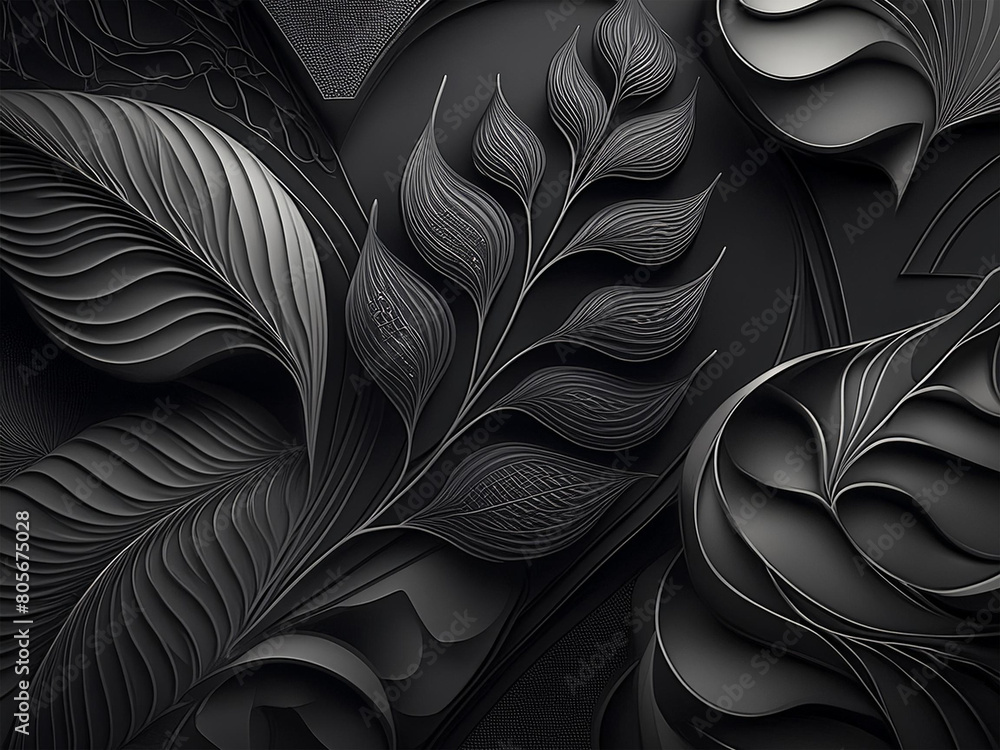 Elegant black floral textured background Elegant black floral textured background