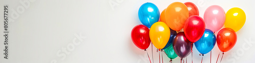 free space on the left corner for title banner with a colorful balloons.