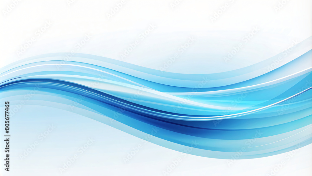 Fototapeta premium Abstract soft blue design with flowing lines and curves