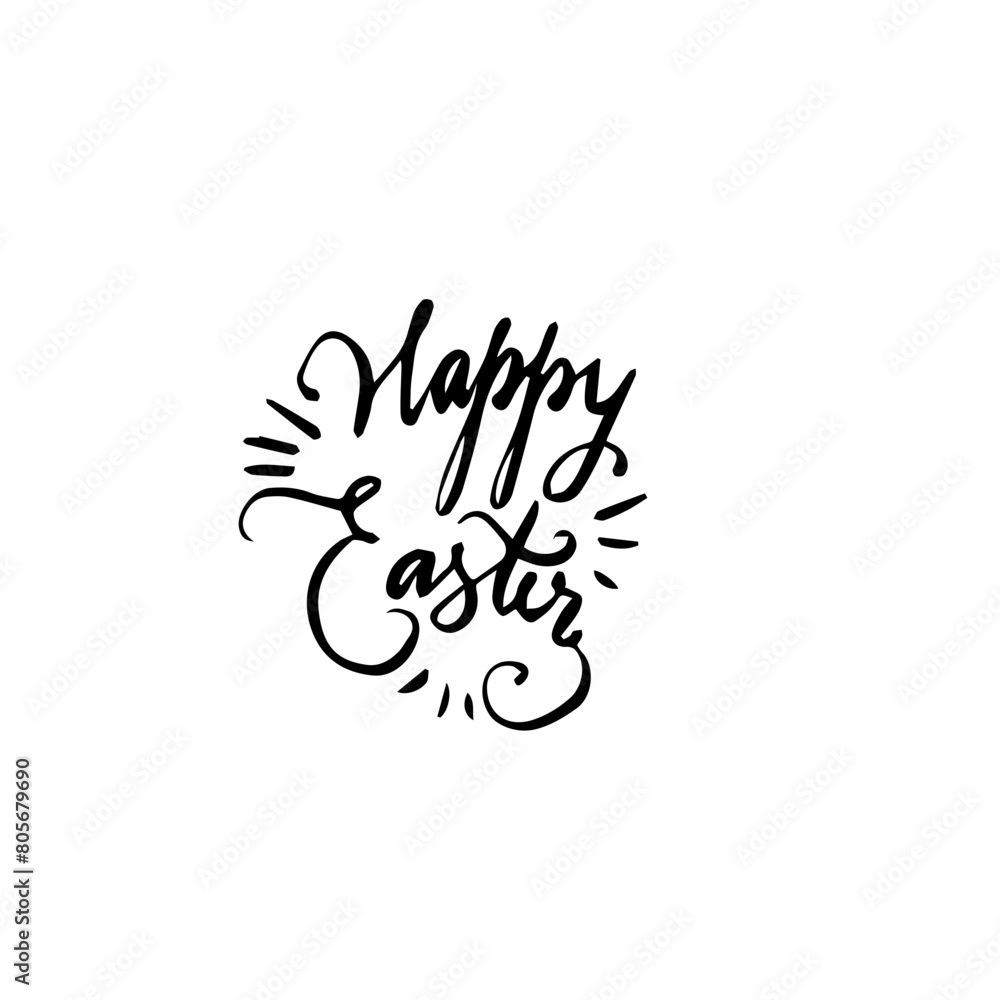 Obraz premium Happy Easter calligraphy lettering . Happy Easter text banner