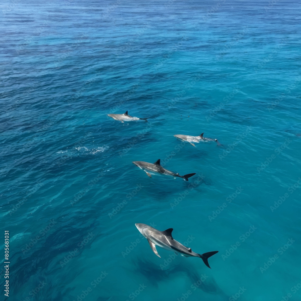 Fototapeta premium Sharks swimming
