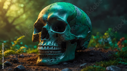 skull in the forest