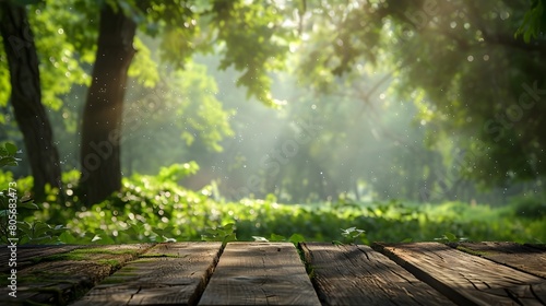 Serene Forest Path with Sunlight Streaming Through Lush Green Foliage in Peaceful Natural Landscape