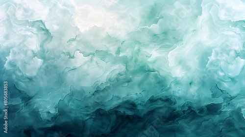Elegant Teal and Blue Watercolor Fluid Textured Background for Design