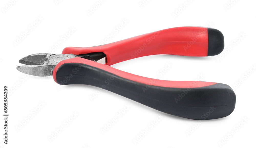 New side cutting pliers isolated on white New side cutting pliers isolated on white