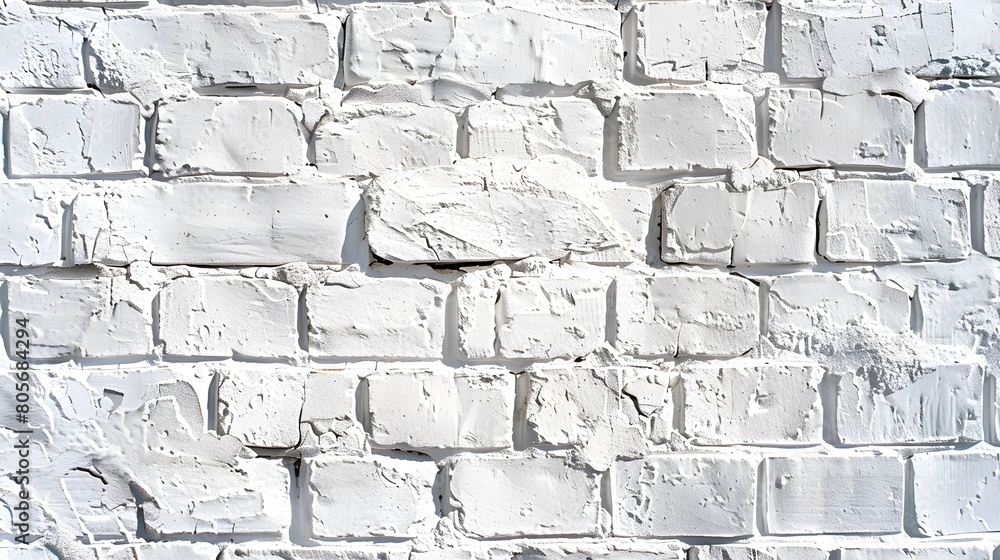 Fototapeta premium Panoramic Wide White Brick Wall Backdrop for Home or Office Design