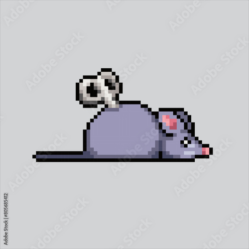 Pixel art illustration Mouse Toy. Pixelated Mice Toy. Mouse Mice Toy pixelated for the pixel art game and icon for website and video game. old school retro.