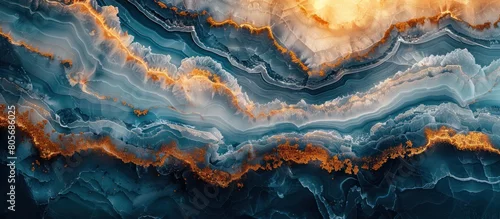 Panel kuchenny z motywem Multi Color marble texture or abstract background. marble in blue and gold colored glass effect texture