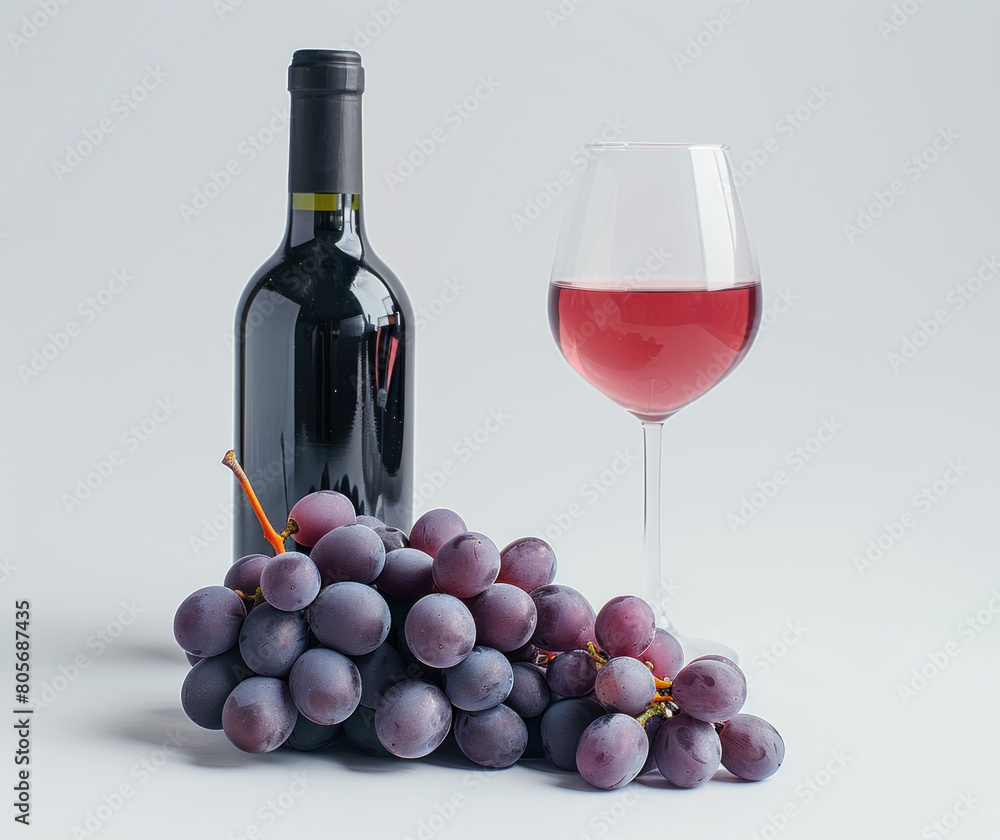 Grapes and Wine | Plain Background