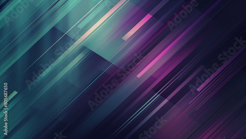 Curvilinear Elegance: Abstract Art in Dark Teal and Purple photo