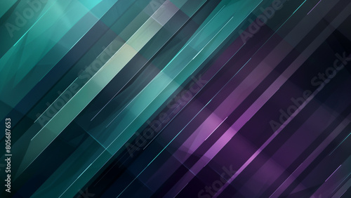 Curvilinear Elegance: Abstract Art in Dark Teal and Purple photo