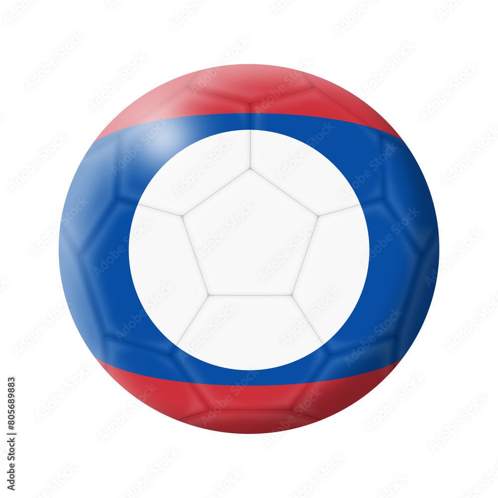 Laos soccer ball football 3d illustration Laos soccer ball football 3d illustration