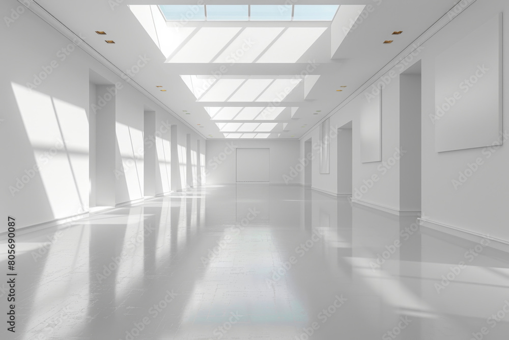 Empty hall of modern architectures Empty hall of modern architectures