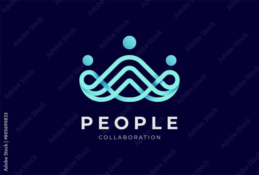 Fototapeta premium People logo design, Community human Logo design template element , vector illustration