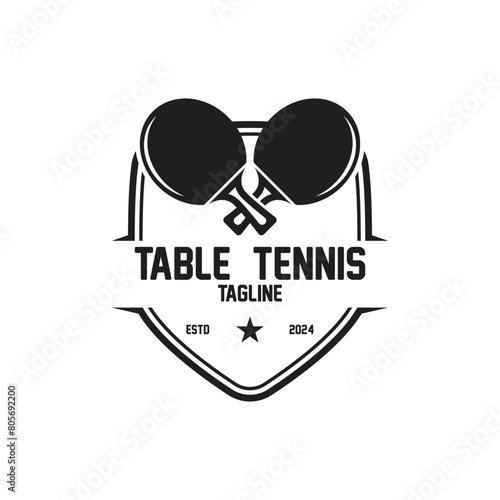 table tennis or ping pong logo vector icon illustration design