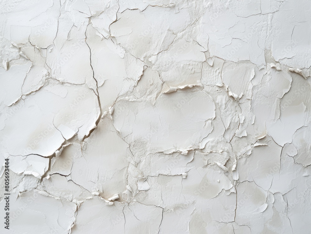 A textured white wall is presented with paint, showcasing striated resin veins, contour lines, polished concrete, and torn, distressed edges. A textured white wall is presented with paint, showcasing striated resin veins, contour lines, polished concrete, and torn, distressed edges.
