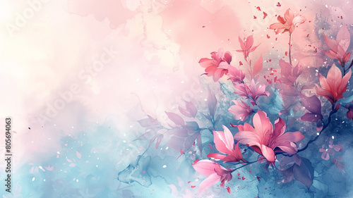 Background with floral decoration suitable for spring themes Copy space area background with grunge. background with floral decoration  spring theme  copy space area  grunge background  floral design 