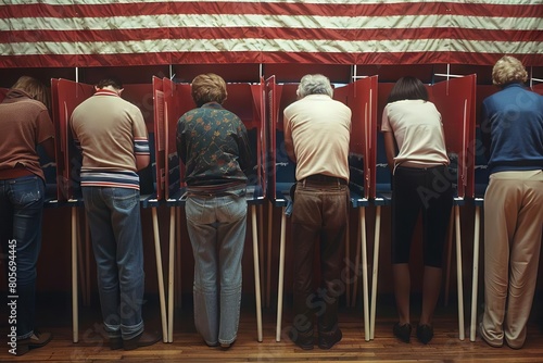 american voters casting their ballots in private polling booths symbolizing the democratic process during usa elections photography photo