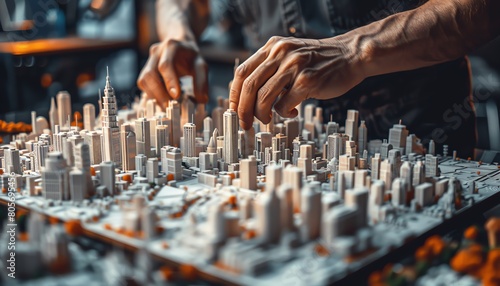 Wallpaper Mural Architect building a 3D model of a futuristic city concept, detailed, visionary workspace, Torontodigital.ca