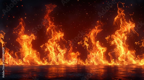 Realistic Fire Flame Effect with Z-Set Background: Bundle of Flames