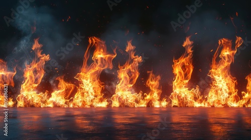 Realistic Fire Flame Effect with Z-Set Background: Bundle of Flames