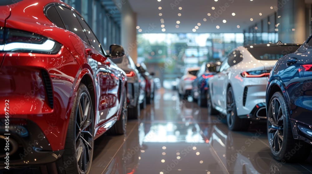 Fresh off the Lot: New Cars Await Customers in Showroom