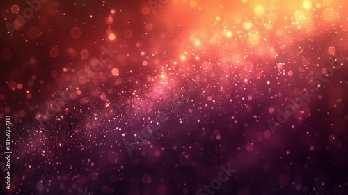 Glowing particle dots with colorful dots in abstract background  concept of light shining sparkling particles dots bokeh in blur color background  