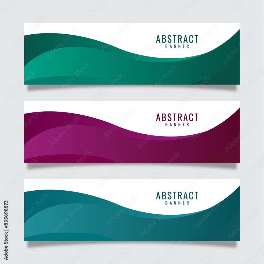 Vector Modern Web Business Banner Template With Wavy Style For Background Presentation Vector Modern Web Business Banner Template With Wavy Style For Background Presentation