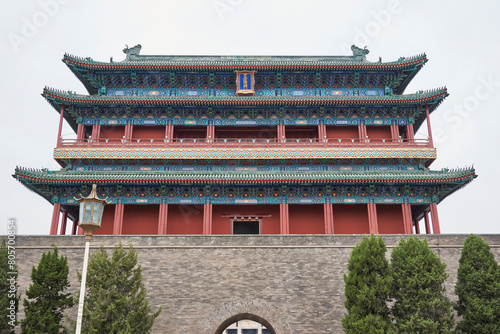 Archery tower of the historic Zhengyangmen gate in Qianmen street, located to the south of Tiananmen Square in Beijing, China