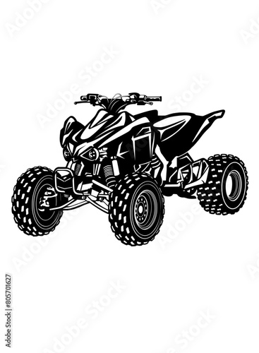 ATV | Extreme Sportss | All-Terrain Vehicle | Off Road Vehicle | Four-Wheeler | Dirty 4 Wheels | ATV Quad | ATV Mud Rider | Original Illustration | Vector and Clipart | Cutfile and Stencil