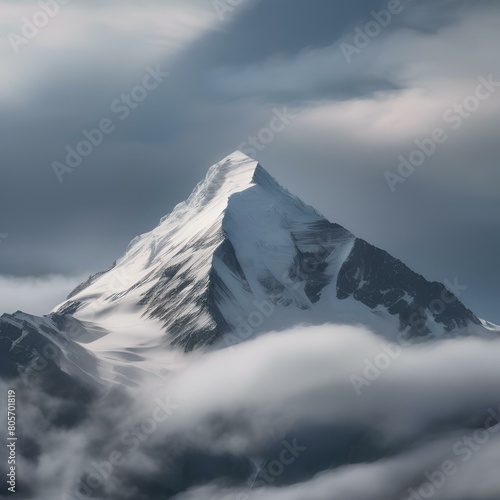 A majestic mountain peak covered in snow1 photo