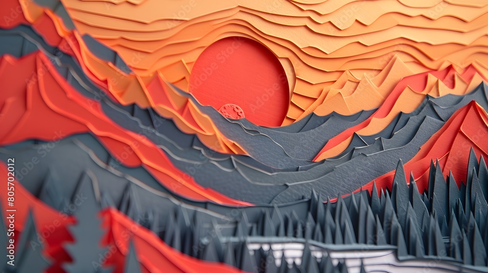 Naklejka premium papercut background