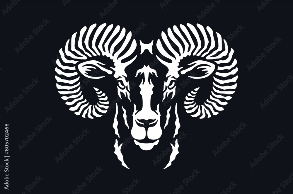 Illustration of Big Horn Sheep (Ram) Head Illustration of Big Horn Sheep (Ram) Head