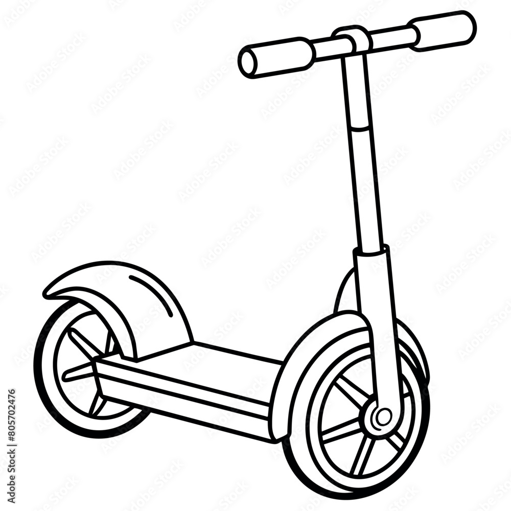 Segway outline illustration digital coloring book page line art drawing Segway outline illustration digital coloring book page line art drawing